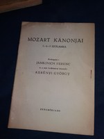 Ferenc Jankovich - György Kerényi: Mozart's canons 3-4 parts according to pictures music publisher