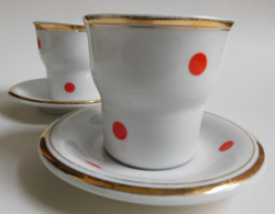 Hóllóház retro coffee sets with red dots - 2 pieces