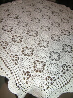 Beautiful handmade crochet tablecloth with antique white Art Nouveau notes