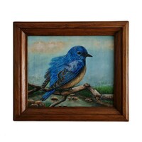 Boldogság kék madara festmény