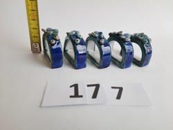 5 napkin rings made by industrial artist Zsuzsa Morvay
