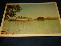 1959 BALATON hajókikötő hajókkal BALATONSZABADI képeslap a képek szerint