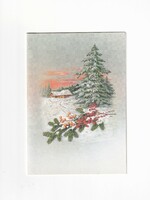 K:041 Christmas postcard mail-clear reprint with fold-out