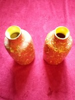 Pair of Tófej Hungarian retro ceramic vases