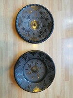 Black ceramic plates by István Fezekas