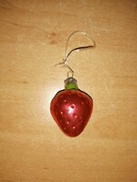 Antik üveg eper szamóca karácsonyfadísz - 5 cm magas
