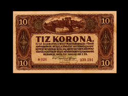 10 KORONA - 1920.....PIROS SZÁMOK - KÖZÖTTE PONT