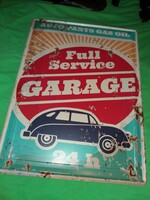 Old foreign metal sheet painted advertising sign company sign car service 38 x 29 cm according to the pictures