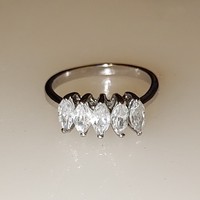 18Kgp gold-plated ring with brilliant-cut zirconia (53)