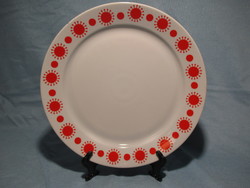 Retro Alföldi piros pöttyös, napocskás süteményes tálca, kínáló tányér