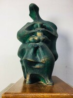 Brutalist ceramic sculpture - mother with child - 50883