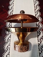 Magyar iparművészeti modernista  ötvös munka - Szabó Gyula???  sárga- és vörösréz  dísztárgy