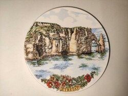 Etretat francia porcelán fali tányér