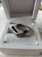 Vintage lucite fekete-fehér csíkos gyűrű