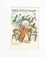 K:067 Karácsonyi képeslap postatiszta kihajtos