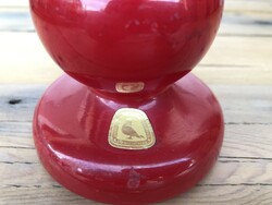 Alfred taube glass candle holder red candle holder