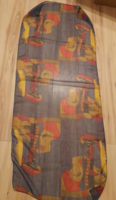 Long scarf with an abstract female figure pattern, bright color
