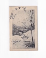 K:085 Karácsonyi Antik képeslap 1915 Fekete-fehér