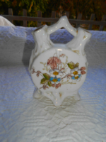 Antique porcelain faience hand painted two pouring bottles