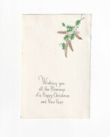 K:070 Christmas postcard postal clean/ homemade English postcards!