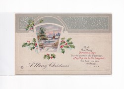 K:081 Christmas antique embossed postcard 1918