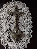 Antique pewter holy water container