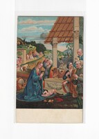 K:076 antique Christmas postcard, post clean, religious