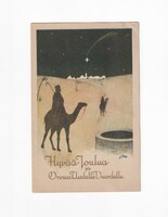 K:085 Karácsonyi Antik képeslap 1920 Fekete-fehér