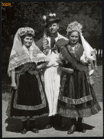 Larger size, photo art work by István Szendrő. In folk costume, 1930s.