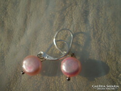 Cheapest! Rose blue real cultured pearl earrings