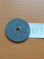 Belgium belgique - belgie 25 centimes 1942 ww ii. Zinc, iii. King Leopold #873