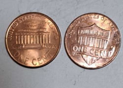 1 Cent, 2 féle Amerikai Egyesült Államok 1997, 2014. D  (867)