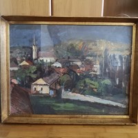 Mészáros Lajos. Sárospatak olaj festmény