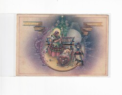 K:096 Christmas antique postcard (irredenta bush)