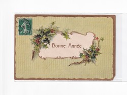 K:123 búék - New Year antique embossed postcard