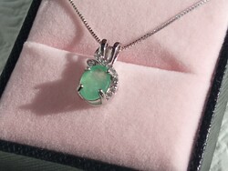 Emerald 925 silver pendant