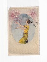 K:115 búék - New Year's antique postcard (mouse-gnawed corner)