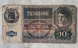 OMM 10 korona (1915) román felülbélyezéssel!!! (VG-) | 1 db bankjegy