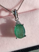 Emerald 925 silver pendant
