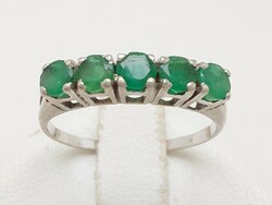 365T from 1ft 14k white gold 1.65G, emerald 0.5Ct ring size 54