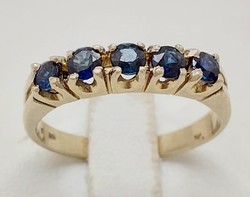 367T. From HUF 1 Hungarian 14k white gold 3.01G natural sapphire 0.3Ct ring size 58