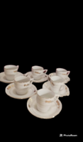 Marked elegant set of 6 porcelain mocha cups and plates
