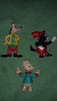 Old flea market bazaar disney painted rubber toy figures 5-7 cm, 3 in one according to the pictures