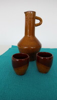 Brandy set, glazed pottery