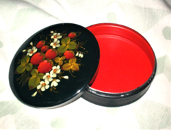 Russian hand painted, lacquered metal box