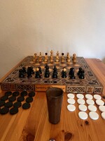 Nagyméretű fa sakk készlet