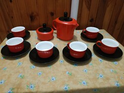 Retro granite porcelain coffee set, 6 persons