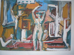 It is also recognized in Western Europe. József Bánfi, nude in the studio.