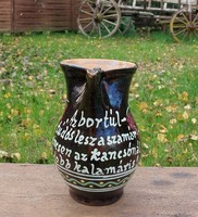 Old Szekszárd wine decanter with inscription (39)