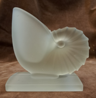 Savmaratott jelzett Martinsville Glass (USA) üveg tengeri csiga vintage dísztárgy